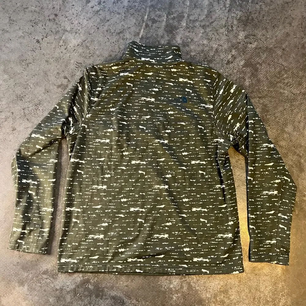 The North Face TKA Glacier Abstract Olive Fleece Pullover Size L Gorpcore
